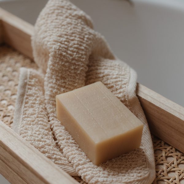 Marble Hill Neem Oil Soap Bar on Cotton cloth