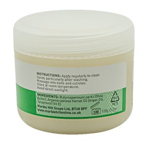 Product label of Marble Hill Total Natural Hand Care cream
