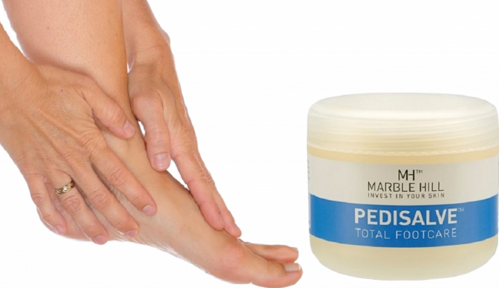 Pedisalve massaged on to feet
