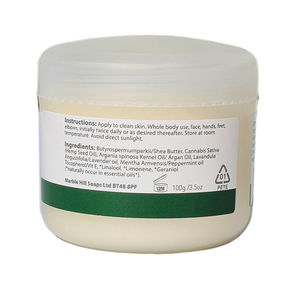 Jar of CannaFlex Hemp Skin Cream with information label